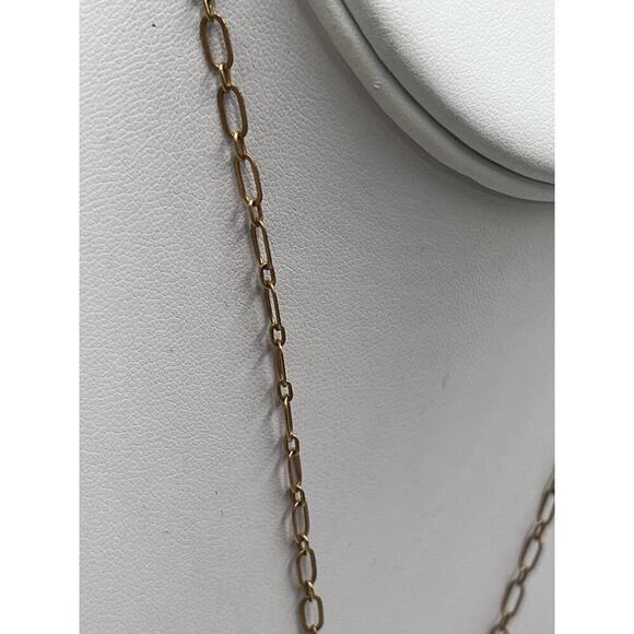 Catherine Popesco Cream Enamel Gray Swarovski Cryst Pendant Gold Plate Necklace - Picture 6 of 12